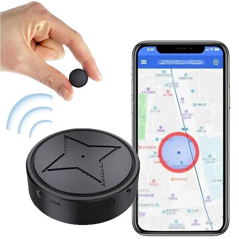"Mini traqueur GPS magnétique compact, discret, fixation magnétique, localisation en temps réel, pour sécurité optimale."