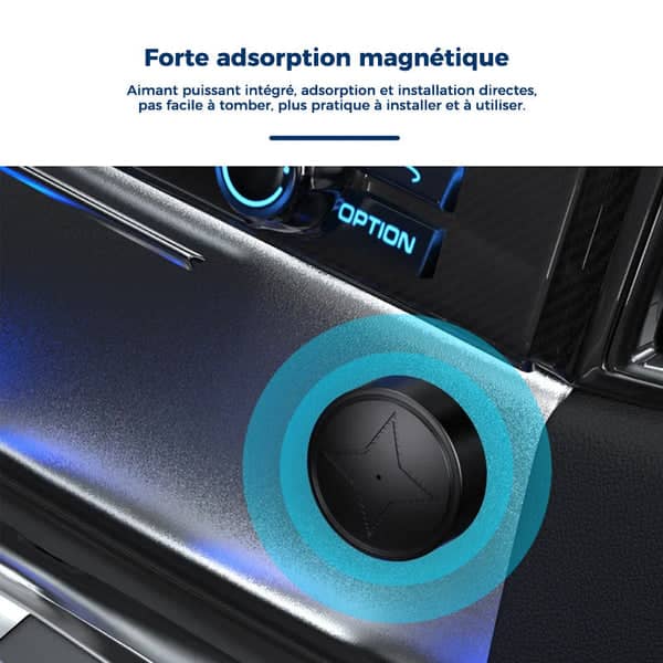 "Mini traqueur GPS magnétique compact, discret, fixation magnétique, localisation en temps réel, pour sécurité optimale."