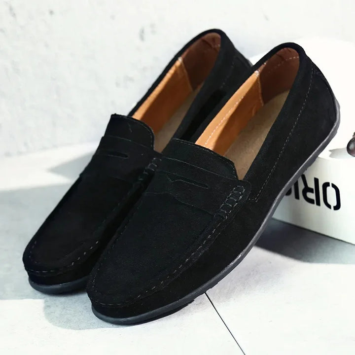 "Mocassins en daim confortables pour hommes, design élégant, différentes couleurs, semelle flexible, style adapté à toutes oc
