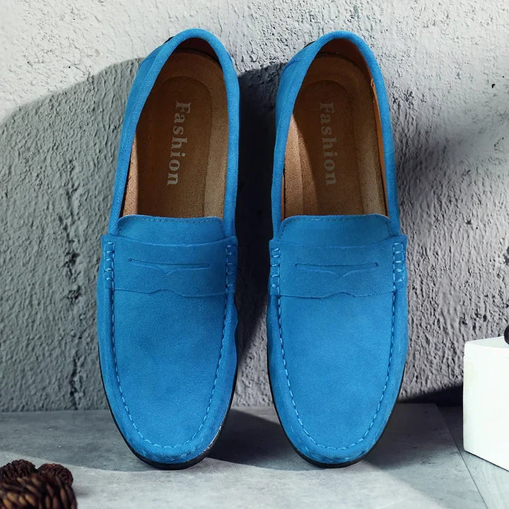 "Mocassins en daim confortables pour hommes, design élégant, différentes couleurs, semelle flexible, style adapté à toutes oc