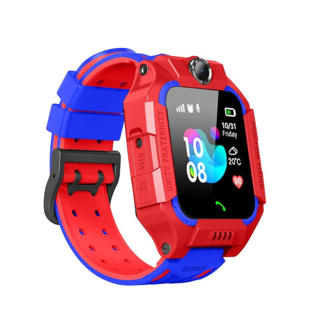 "Montre connectée enfant GPS, colorée avec caméra, appels bidirectionnels et bouton SOS intégré pour sécurité et amusement."