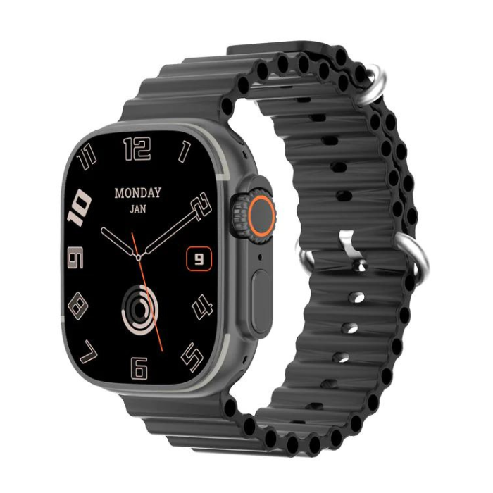 Montre connectée haut de gamme au design épuré et moderne, écran digital, bracelet ajustable, idéale pour mode de vie actif.