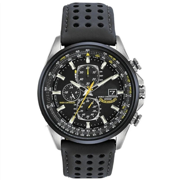 "Montre de luxe pour hommes, design moderne, cadran rond, aiguilles lumineuses, bracelet élégant, montre quartz précise."