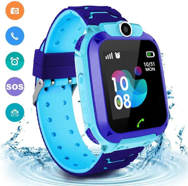 "Montre GPS enfant avec suivi en temps réel, design coloré et bouton SOS pour sécurité optimale. Étanche et résistante."