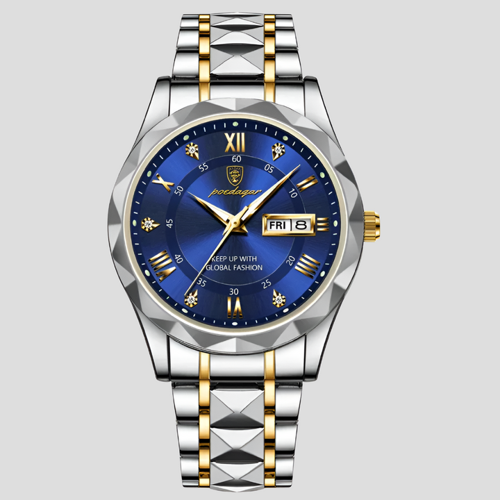 "Montre homme acier inoxydable chic, cadran lumineux, bracelet élégant pour style quotidien et durabilité optimale."