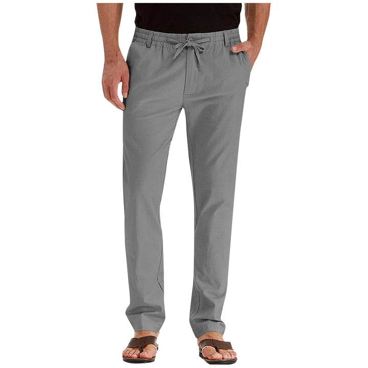 Pantalon ample décontracté homme, tissu polyester respirant, style coréen, idéal été, élégance décontractée.