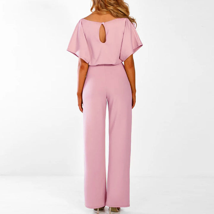 "Pantalon ample taille haute beige pour femmes, élégant et confortable"