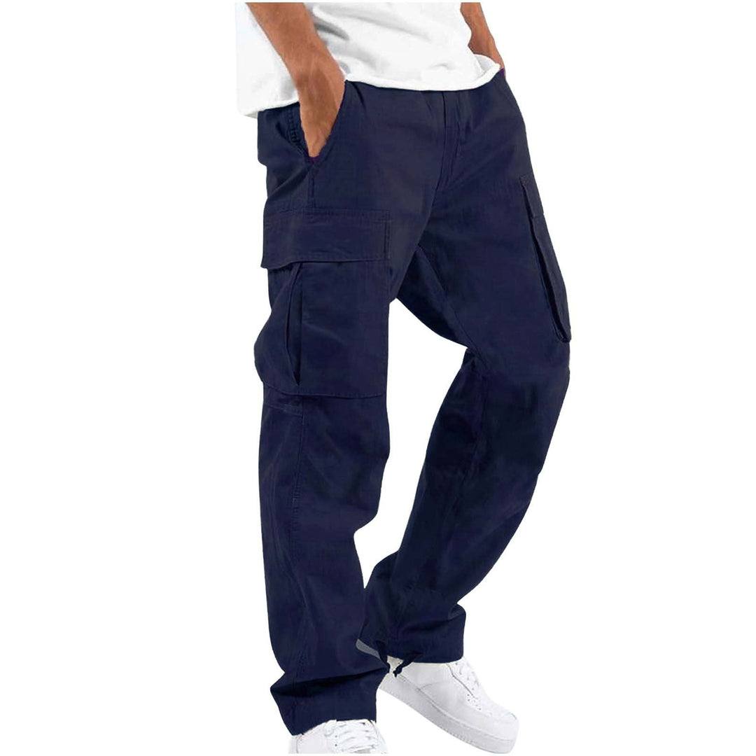 Pantalon cargo homme vert, style utilitaire confortable, coupe droite, poches multiples, idéal pour un look décontracté.