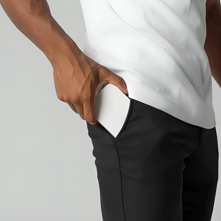 "Pantalon chino élastique homme ajusté, vert, pour confort quotidien et style moderne"