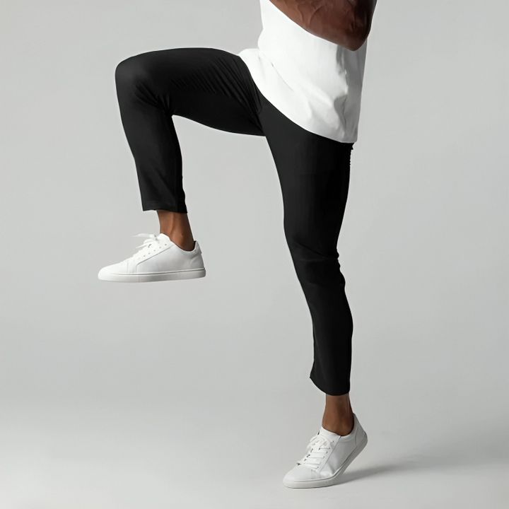 "Pantalon chino élastique homme ajusté, vert, pour confort quotidien et style moderne"