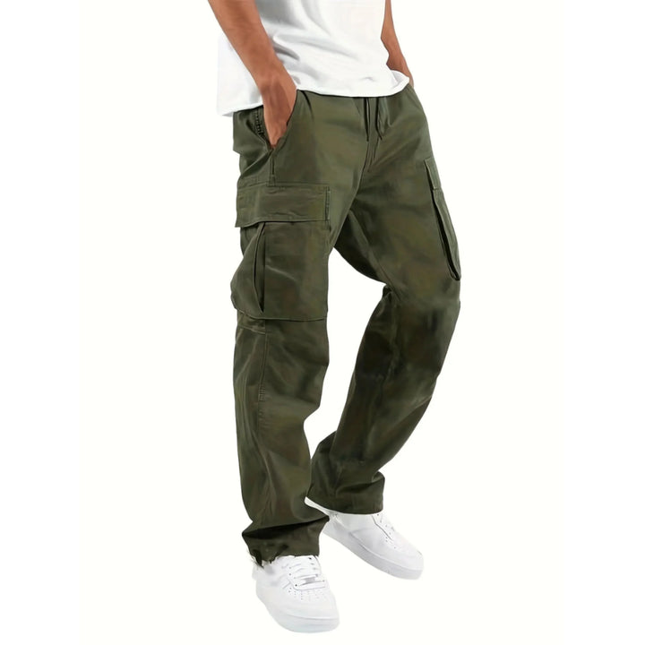 "Pantalon homme cargo moderne coupe droite confortable, tissu résistant, poches multiples, idéal usage quotidien et extérieur