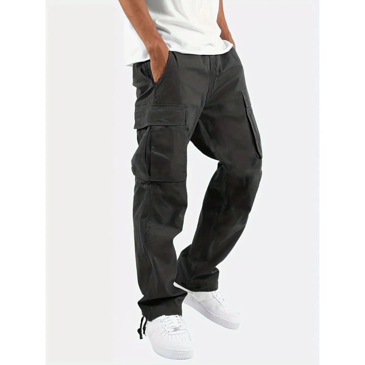 "Pantalon homme cargo moderne coupe droite confortable, tissu résistant, poches multiples, idéal usage quotidien et extérieur