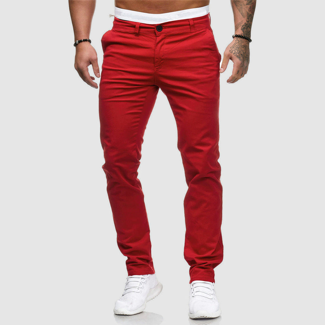 "Pantalon slim-fit décontracté pour hommes, coupe moderne, tissu respirant, confort optimal pour style quotidien."