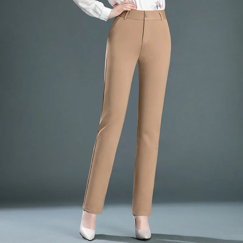 "Pantalon tailleur femme noir élégant, ajusté, confort optimal, parfait pour bureau ou soirée."