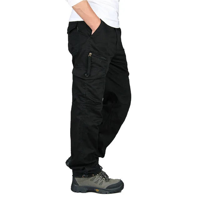 "Pantalons cargo homme, design moderne, poches spacieuses, couleur kaki, confort pour un style urbain décontracté"