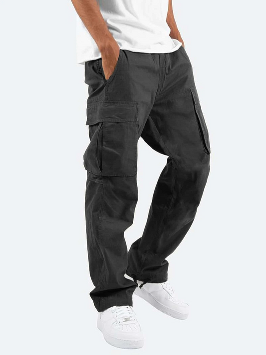 "Pantalons cargo pour hommes, design moderne, confort optimal, lignes contemporaines, couleur kaki, polyvalents et stylés."