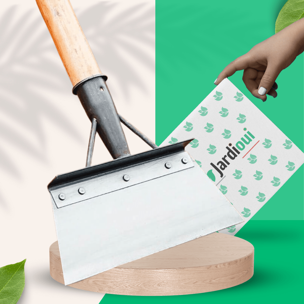 "Pelle de jardin désherbante ergonomique en acier inoxydable durable, argentée, pour sols variés, anti-maux de dos."