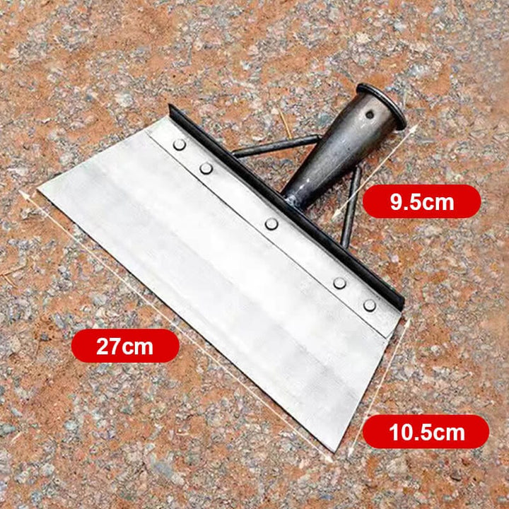 "Pelle de jardin désherbante ergonomique en acier inoxydable durable, argentée, pour sols variés, anti-maux de dos."
