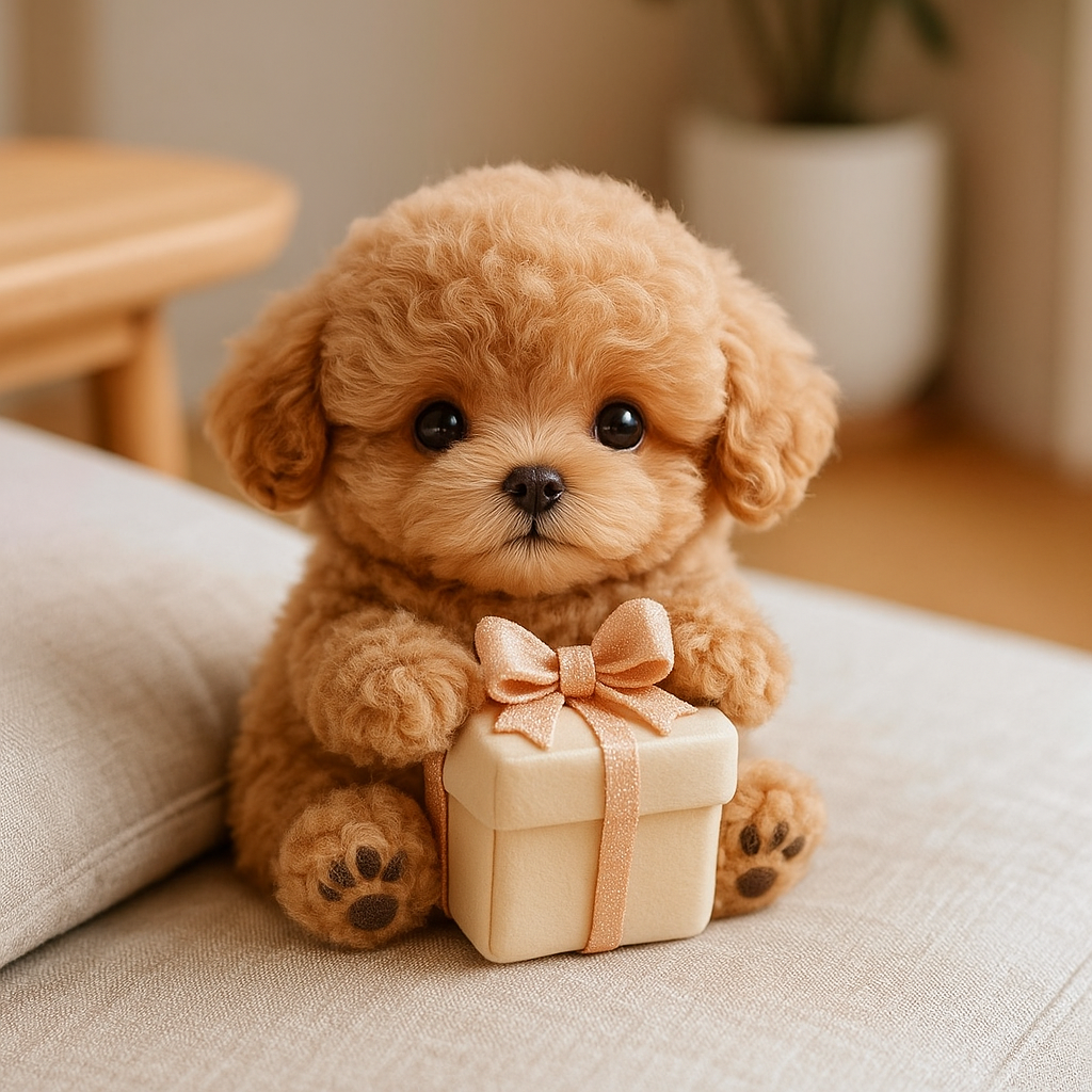 Peluche chiot réaliste avec fourrure douce, détails soignés et lestée pour confort et chaleur, idéal pour tous âges.