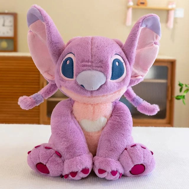 "Peluche douce Stitch avec texture moelleuse, idéale pour enfants, en bleu ou rose, parfaite pour des câlins et rêves enchant