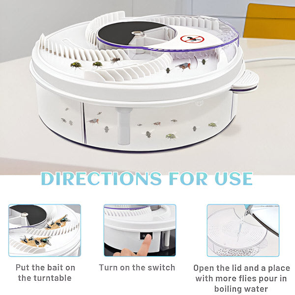 Piège à mouches réutilisable, design innovant, non toxique, intérieur, efficace, hygiénique, écologique, alimentation USB.