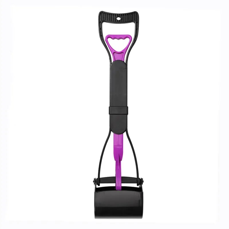 "Pince colorée pour déjections canines avec poignée longue ergonomique pour un ramassage hygiénique et confortable."