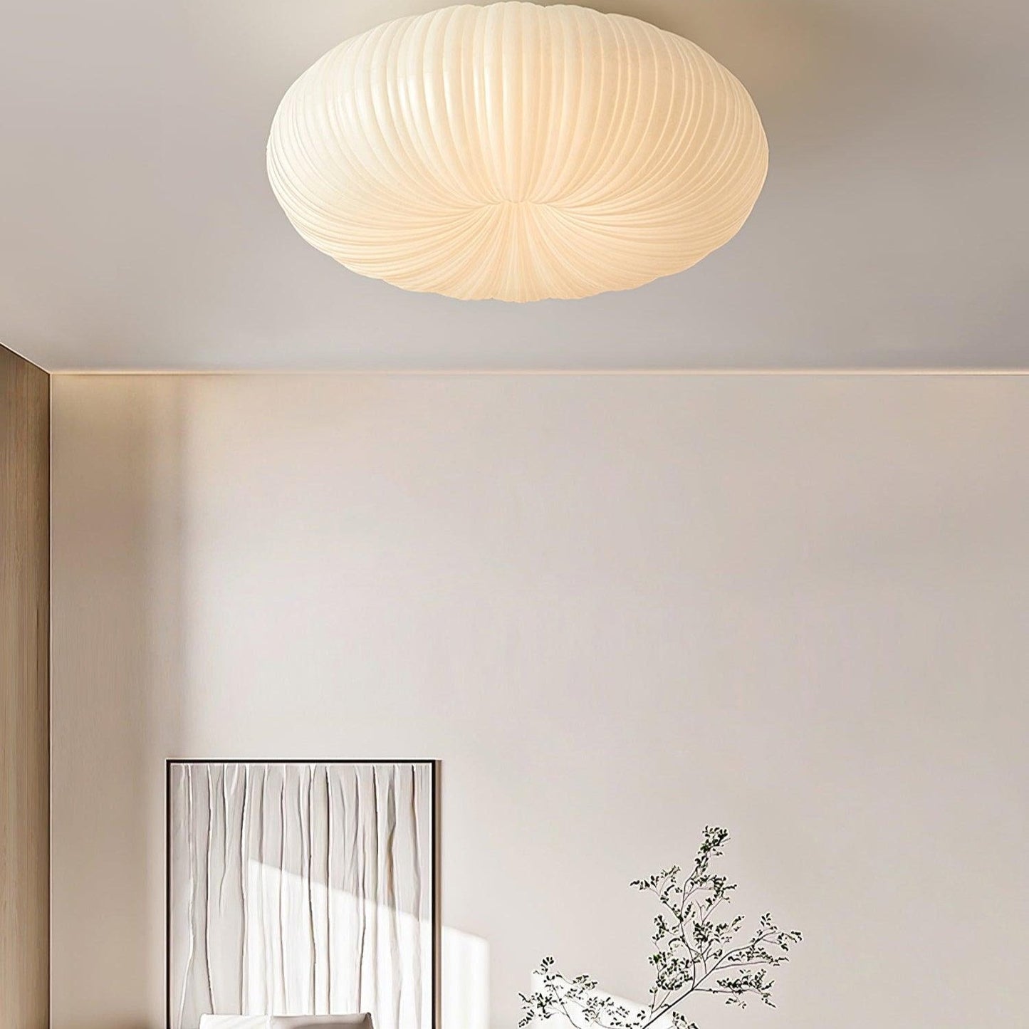 "Plafonnier LED en métal et acrylique, design moderne, lumière ajustable avec télécommande, élégant et contemporain."