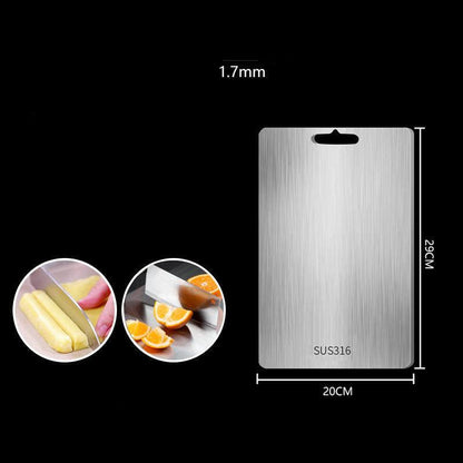 "Planche à découper en titane robuste, surface élégante et hygiénique pour cuisine moderne, anti-odeur et durable."
