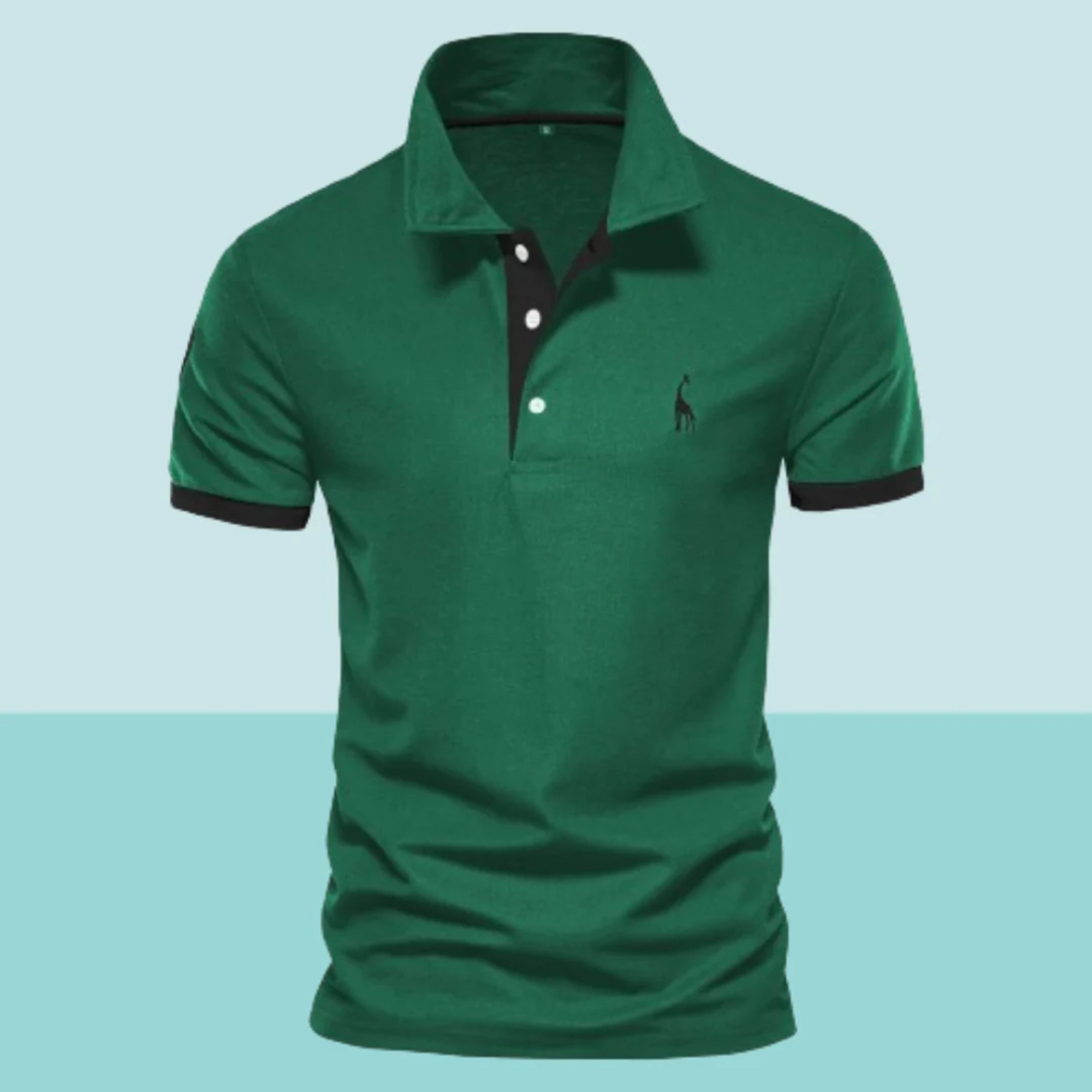 "Polo classique pour homme élégant, coupe ajustée, tissu doux, finition soignée, style moderne et polyvalent."