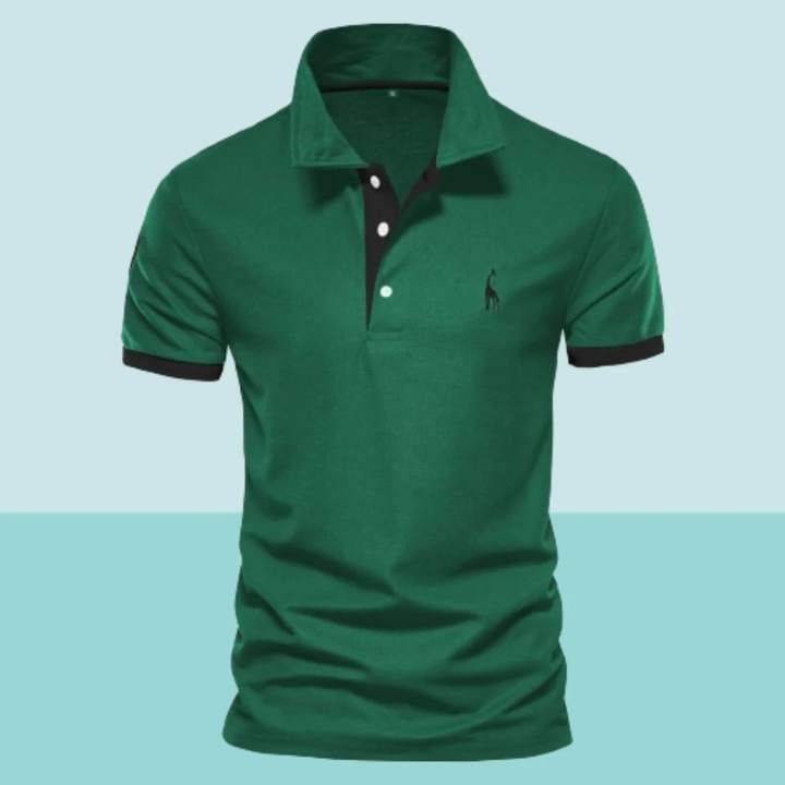 "Polo classique pour homme élégant, coupe ajustée, tissu doux, finition soignée, style moderne et polyvalent."