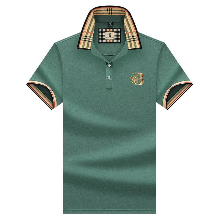 "Polo d'été homme, élégant et décontracté, couleur unie, tissu doux, manches courtes, idéal pour toutes occasions estivales."
