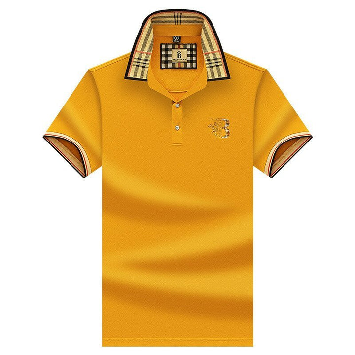 "Polo d'été homme, élégant et décontracté, couleur unie, tissu doux, manches courtes, idéal pour toutes occasions estivales."