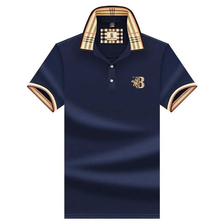 "Polo d'été homme, élégant et décontracté, couleur unie, tissu doux, manches courtes, idéal pour toutes occasions estivales."