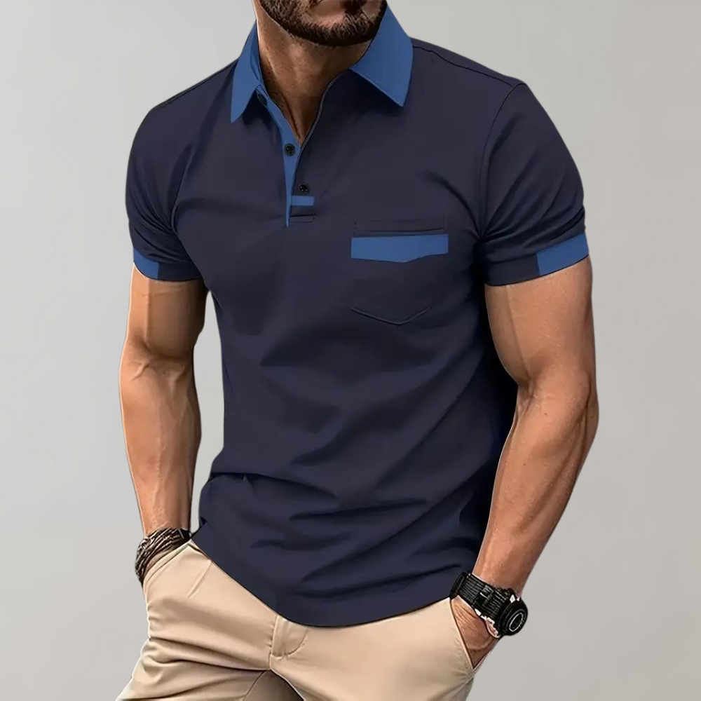 "Polo élégant pour hommes, noir, coupe moderne, tissu respirant, parfait pour style décontracté et formel, confort optimal."