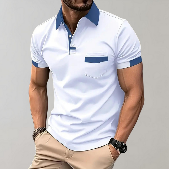 "Polo élégant pour hommes, noir, coupe moderne, tissu respirant, parfait pour style décontracté et formel, confort optimal."