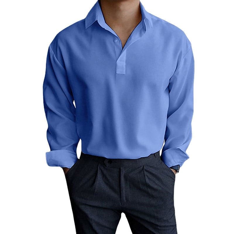 "Polo homme à manches longues, coupe ajustée, col à boutons, couleurs variées, idéal pour tenues chic et décontractées"
