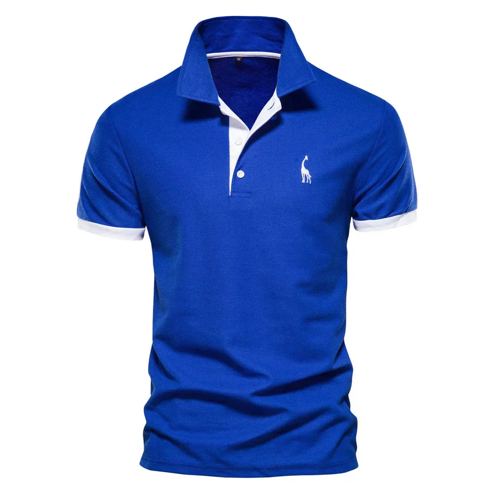 "Polo homme classique, coupe ajustée, patte boutonnage élégante, tissu respirant pour confort et style intemporel."
