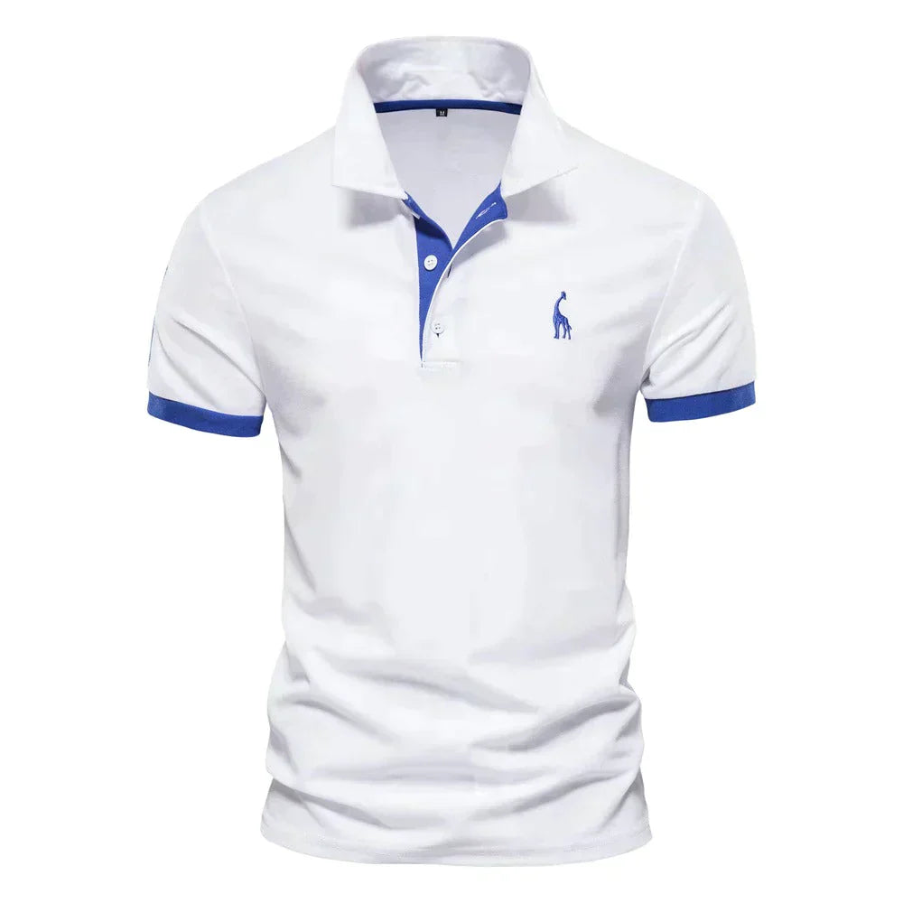 "Polo homme classique, coupe ajustée, patte boutonnage élégante, tissu respirant pour confort et style intemporel."