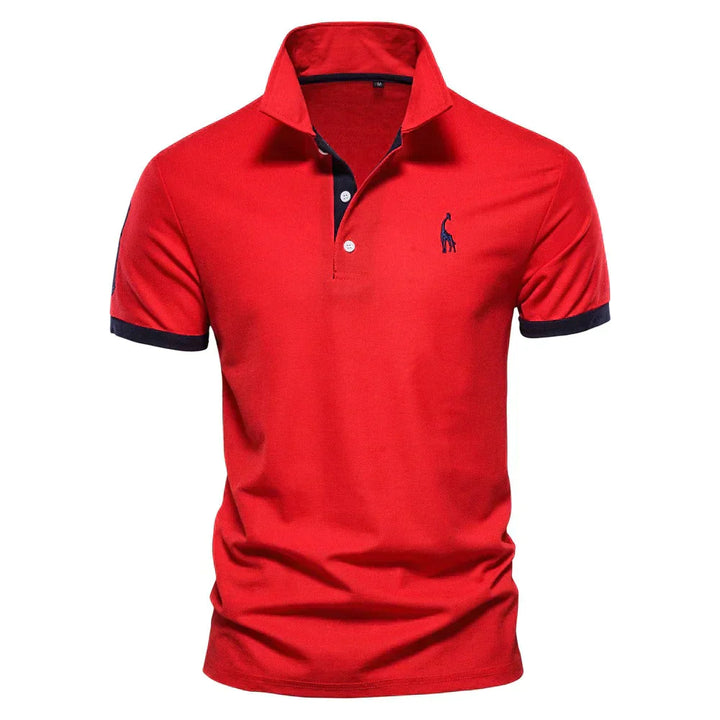 "Polo homme classique, coupe ajustée, patte boutonnage élégante, tissu respirant pour confort et style intemporel."