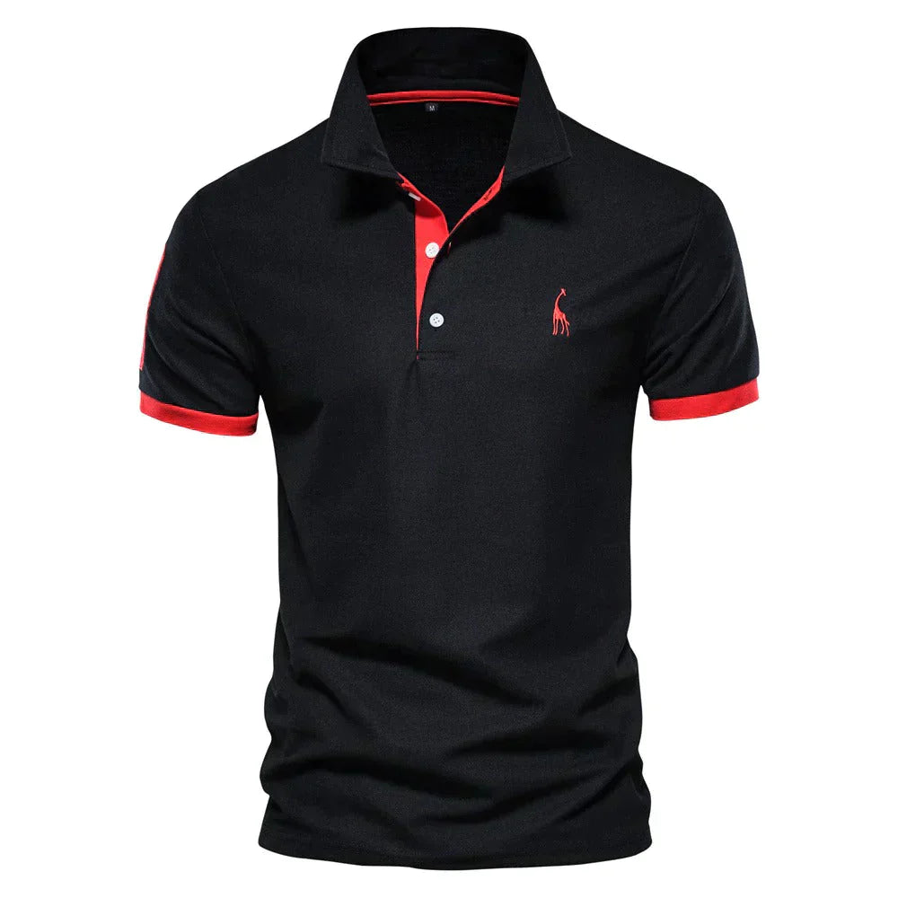 "Polo homme classique, coupe ajustée, patte boutonnage élégante, tissu respirant pour confort et style intemporel."