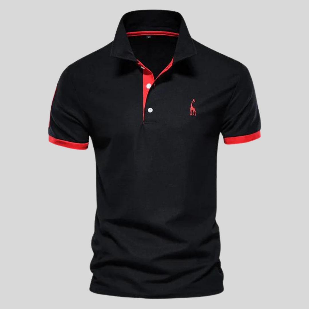 "Polo homme luxe col contrasté, tissu doux et coupe moderne, idéal pour un style élégant et confortable."