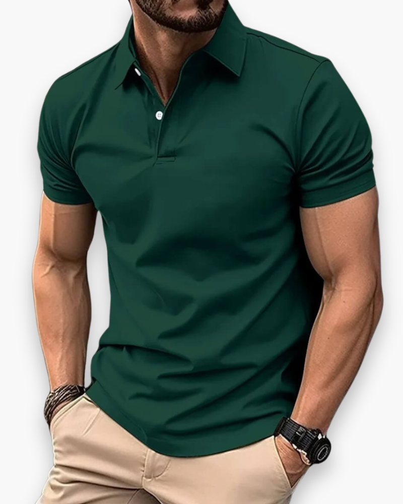 "Polo sport homme élégant polyvalent, style classique, tissu respirant, différentes couleurs visibles, idéal sport et sorties
