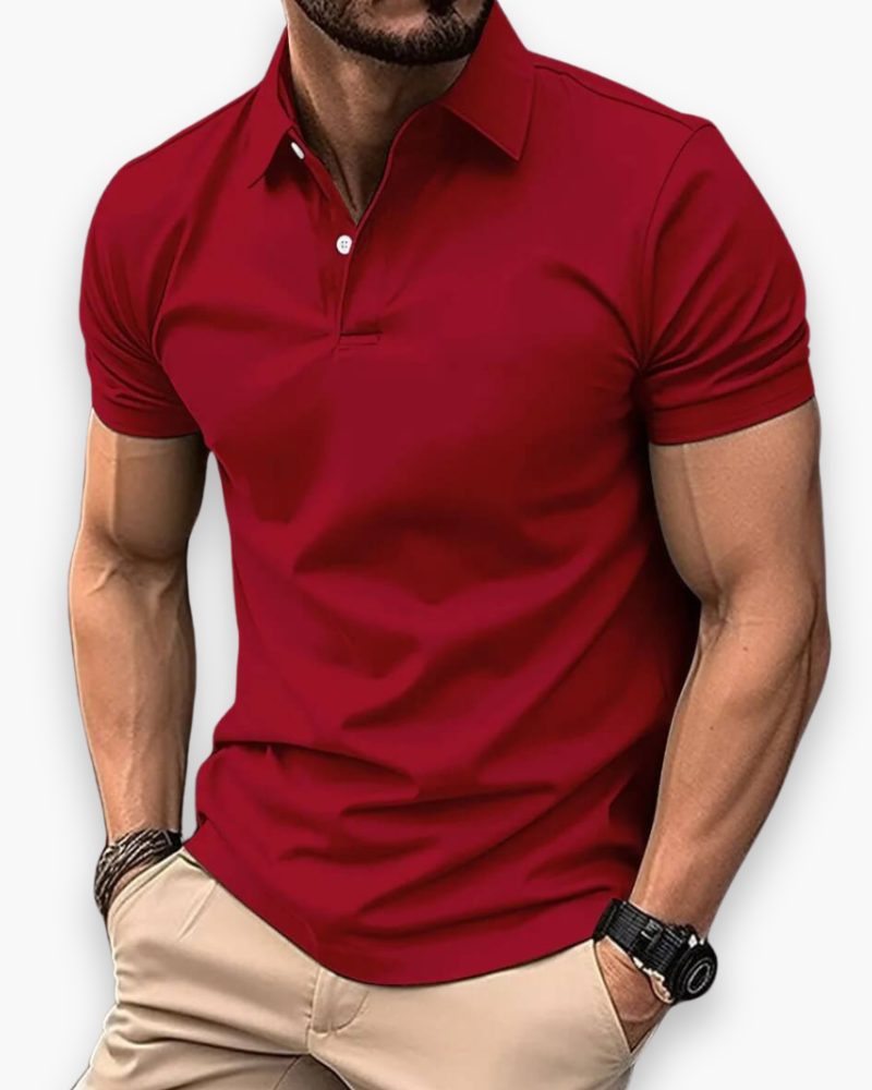 "Polo sport homme élégant polyvalent, style classique, tissu respirant, différentes couleurs visibles, idéal sport et sorties