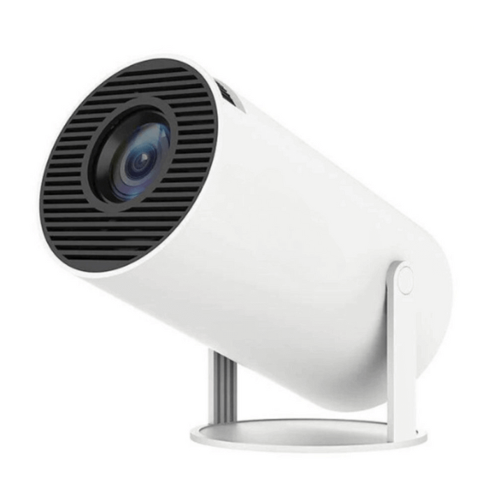 "Projecteur portable 4K HD design compact, boîtier élégant avec lentille large, parfait pour cinéma maison intérieur et extér