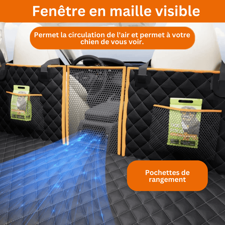 "Protecteur de siège auto pour chien imperméable, durable, fixations sécurisées pour voiture propre, adaptés toutes tailles."