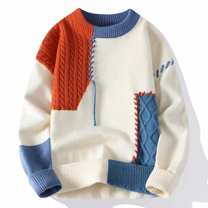 "Pull à capuche homme moderne avec zip, coutures colorées, coton léger, parfait pour style automne et confort quotidien."