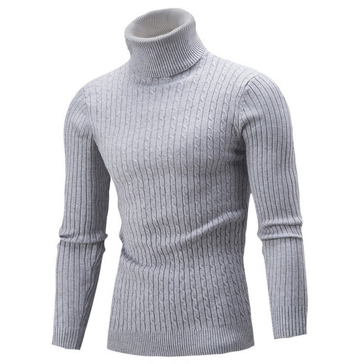 "Pull col roulé homme élégant et chaud, design sophistiqué, parfait pour l'hiver, couleur unie, convient à toutes occasions."
