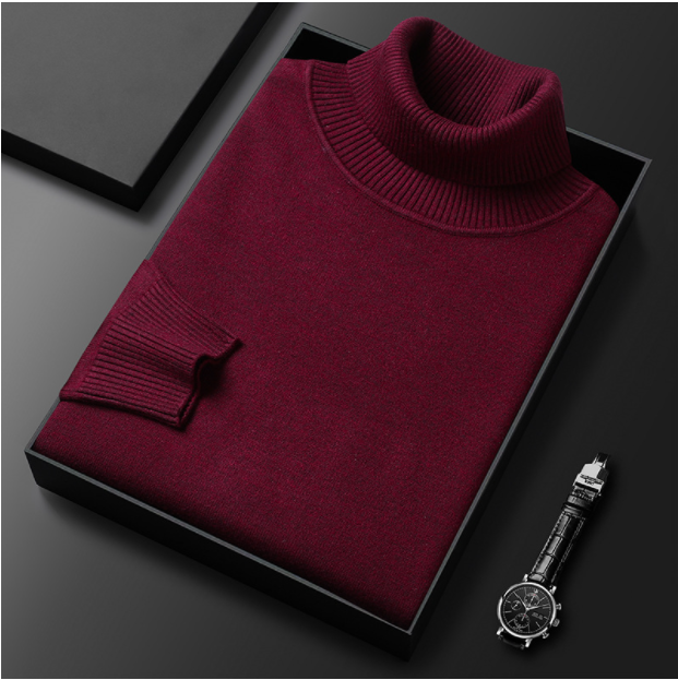 "Pull col roulé homme élégant et confortable, tissu doux, couleur bleu, design polyvalent pour toutes occasions."