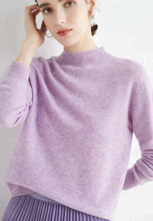 "Pull en cachemire pour femme, doux et chic, uni et élégant, parfait pour toutes les occasions et toutes les saisons."