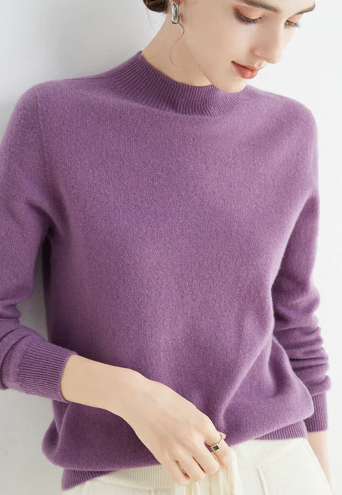 "Pull en cachemire pour femme, doux et chic, uni et élégant, parfait pour toutes les occasions et toutes les saisons."